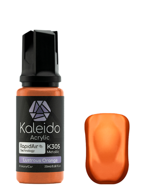 Kaleido ColorWorks Acrylic Airbrush Color K305 Lustrous Orange Metallic Auto Colors 20ml