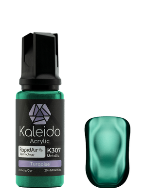 Kaleido ColorWorks Acrylic Airbrush Color K307 Turqoise Metallic Auto Colors 20ml
