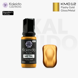 Kaleido ColorWorks KM012 Flashy Gold Gloss Metal Colors 20ml brand layout image