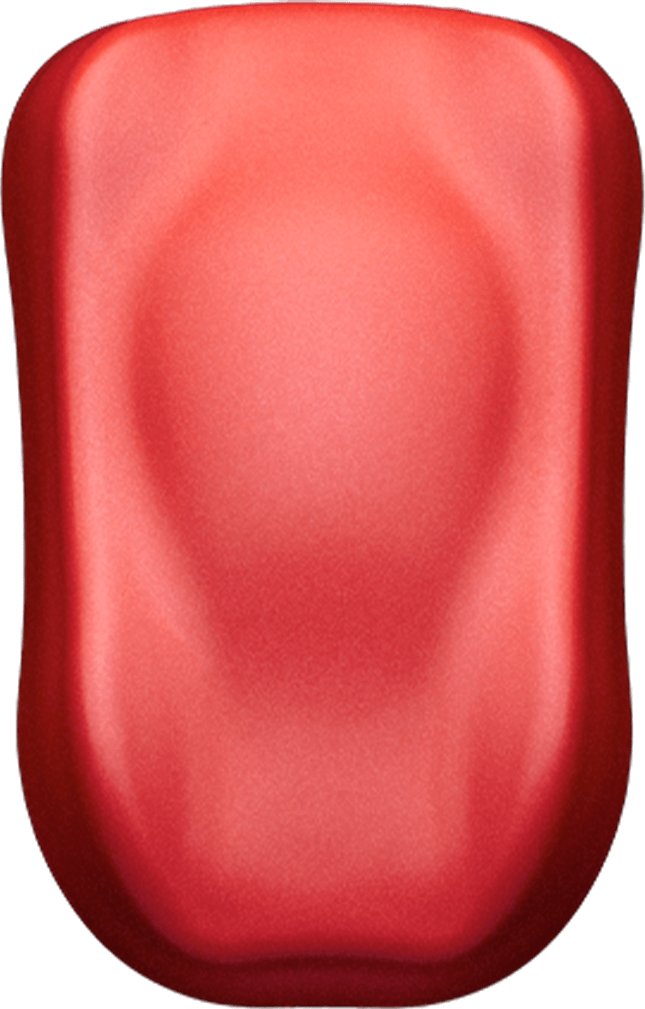 Kaleido K303: rotes Metallic-Farbmuster auf einer gewölbten Testfläche.