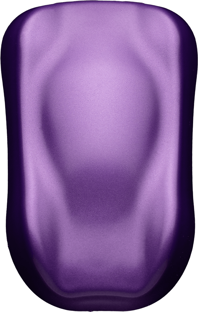 Kaleido K315: violettes Metallic-Farbmuster auf einer gewölbten Testfläche.