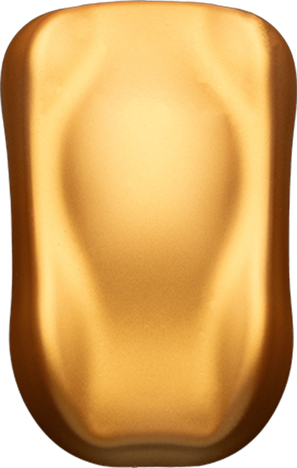 Kaleido KM012: kräftig goldfarbenes Metallic-Farbmuster auf einer gewölbten Testfläche.