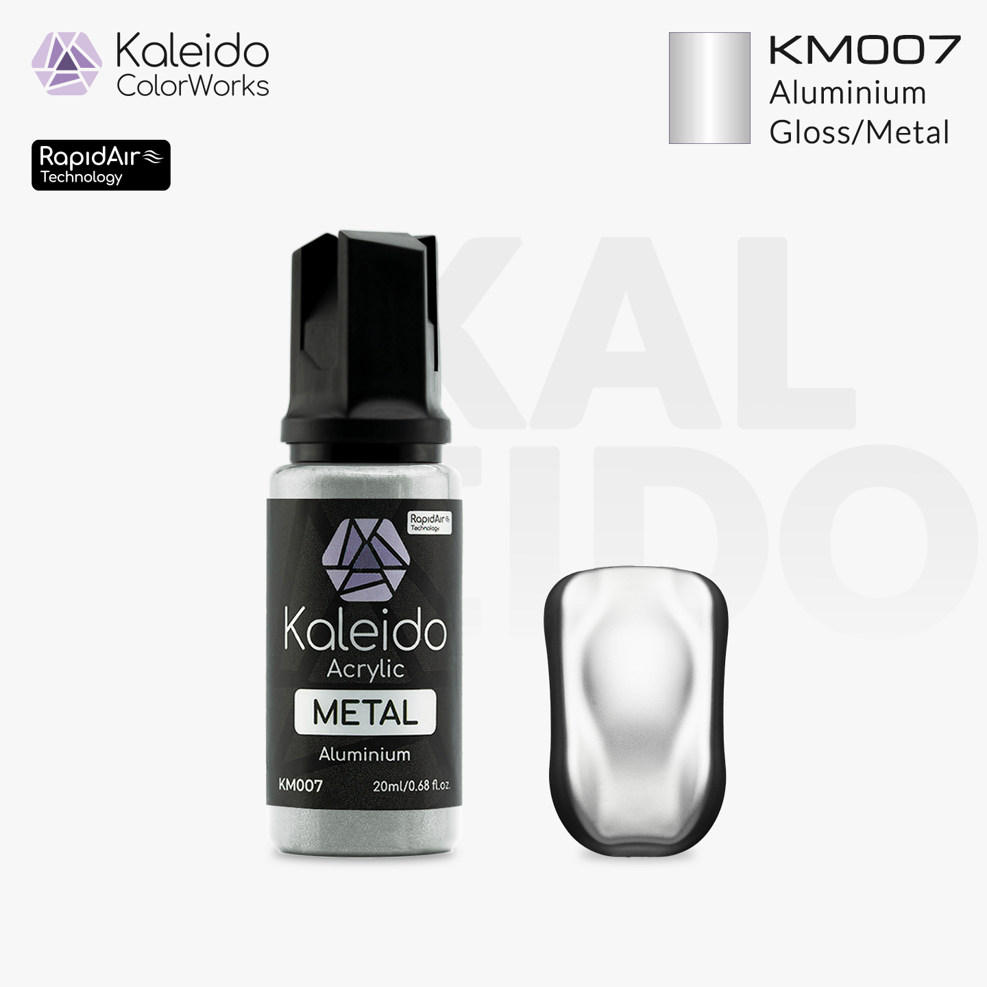 Kaleido Metal Color KM007 Aluminium – Metallic Airbrush Farbe (20 ml)