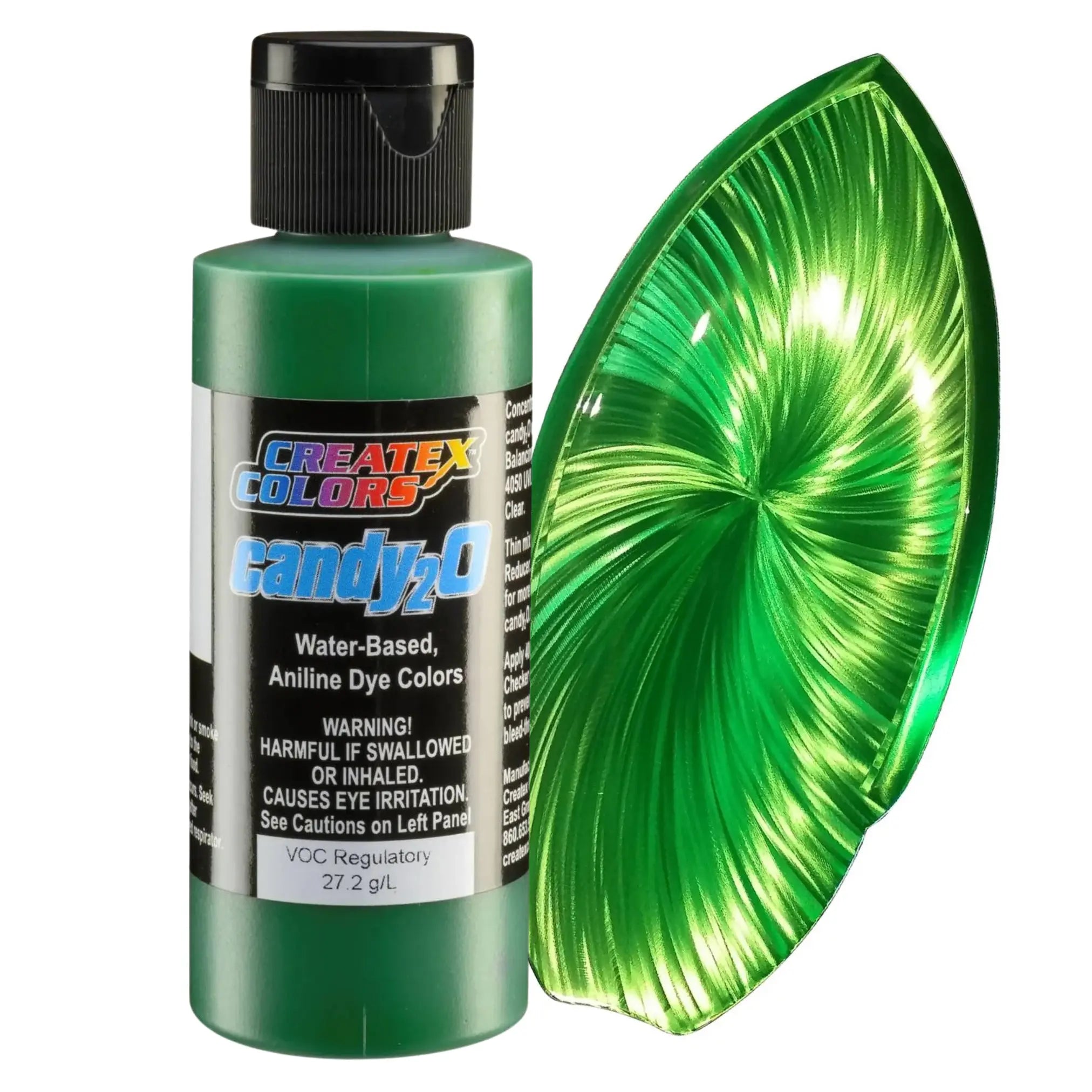 Createx Candy2O Poison Green – transparente Candy‑Airbrushfarbe Serie 4660, 60 ml (SKU 114660)
