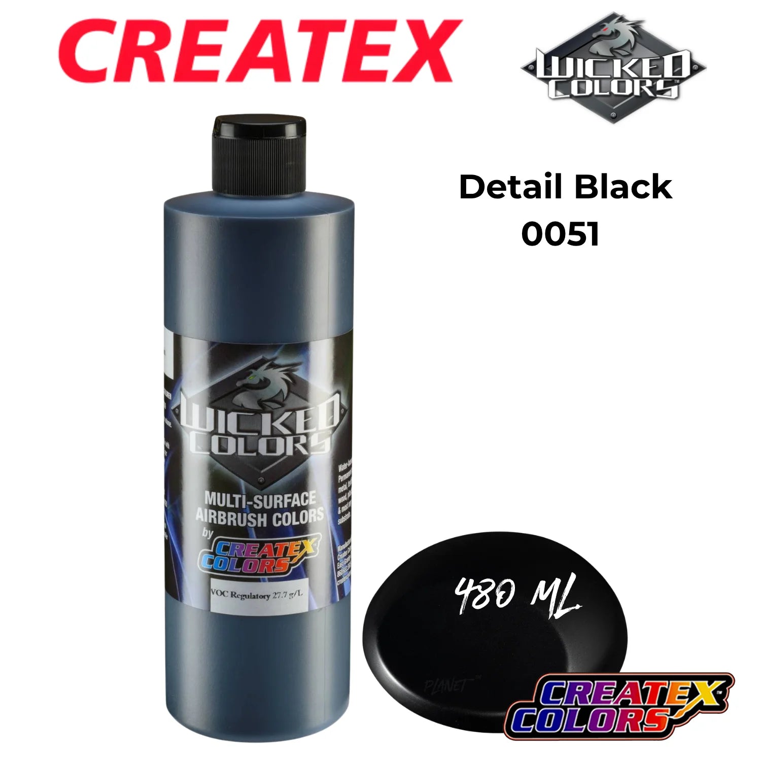Createx Wicked Detail Colors Black 0051 Produkt information