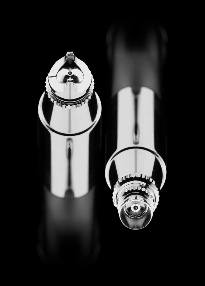 Luftkopf der Gaahleri Aventus Black Aurora Airbrush mit Air Cap und Präzisionsdüse in Detailansicht