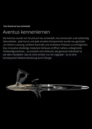 Technische Darstellung der Gaahleri Aventus Black Aurora Airbrush mit sichtbar gemachtem Innenaufbau