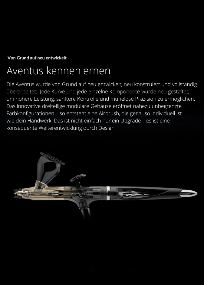 Technische Darstellung der Gaahleri Aventus Black Aurora Airbrush mit sichtbar gemachtem Innenaufbau