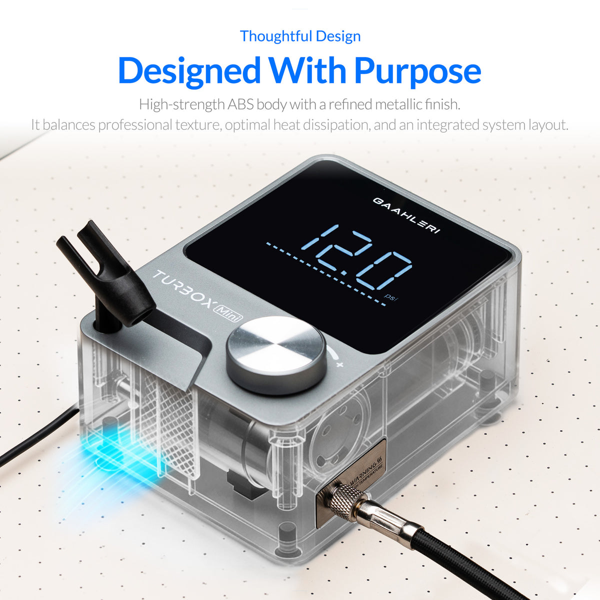 Gaahleri TurboX Mini mit transparenter Darstellung des inneren Aufbaus