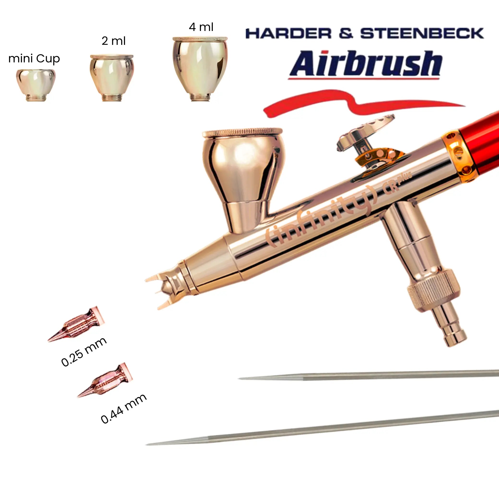 harder & steenbeck infinity crplus 2in1 titanium airbrush prdukt bild von ganzen lieferumfang