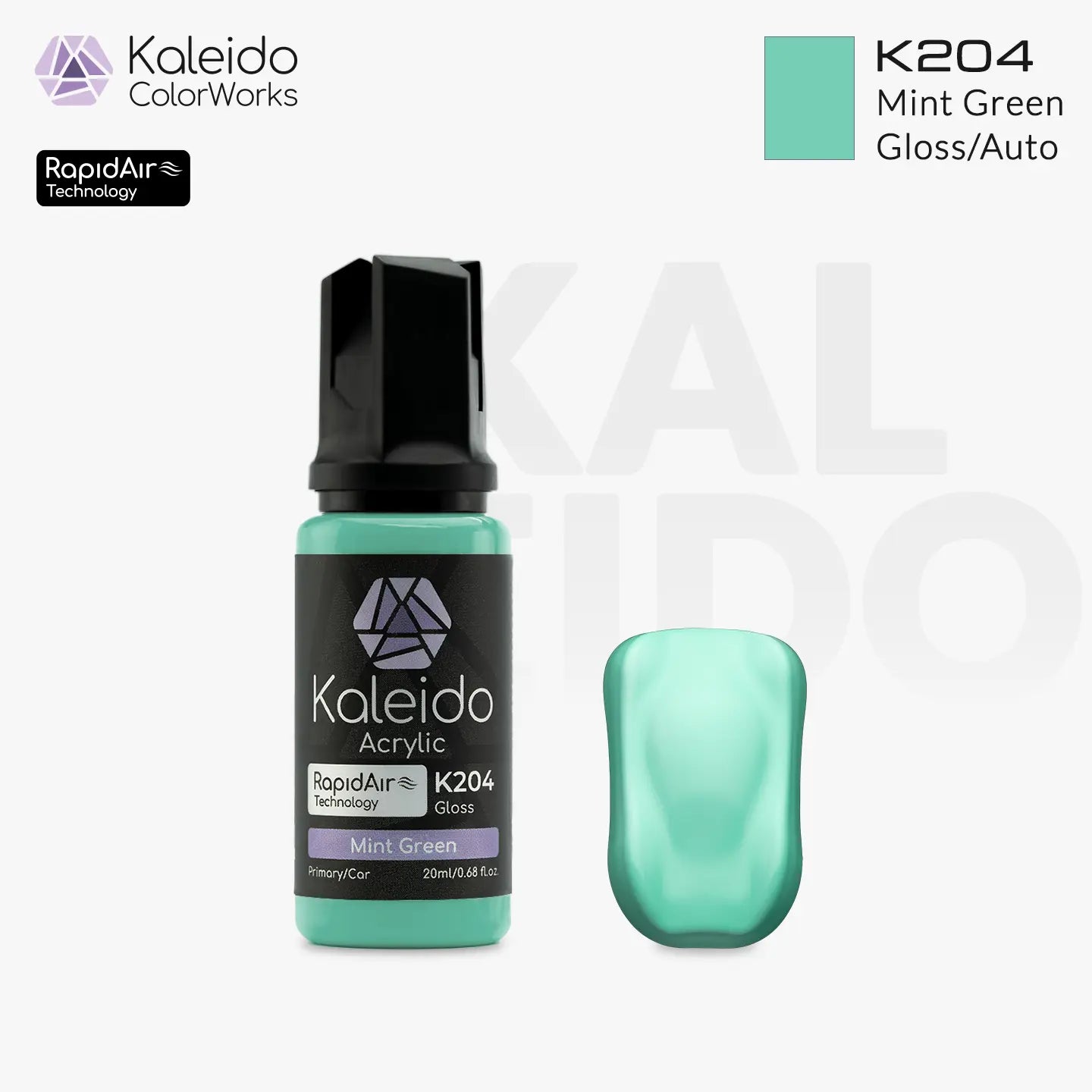 Kaleido ColorWorks k204 Mint Green Gloss Auto Colors 20ml brand layout image
