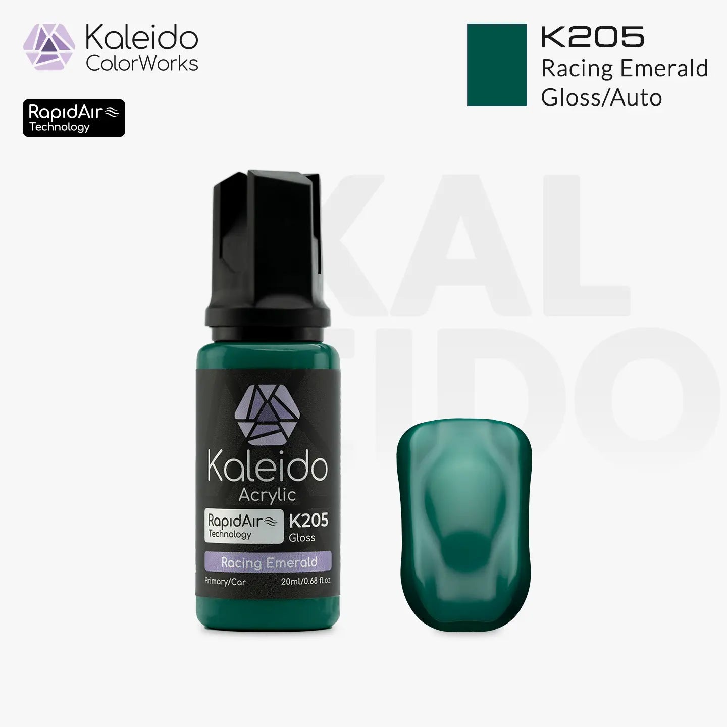 Kaleido ColorWorks K205 Racing Emerald Gloss Auto Colors 20ml brand layout image