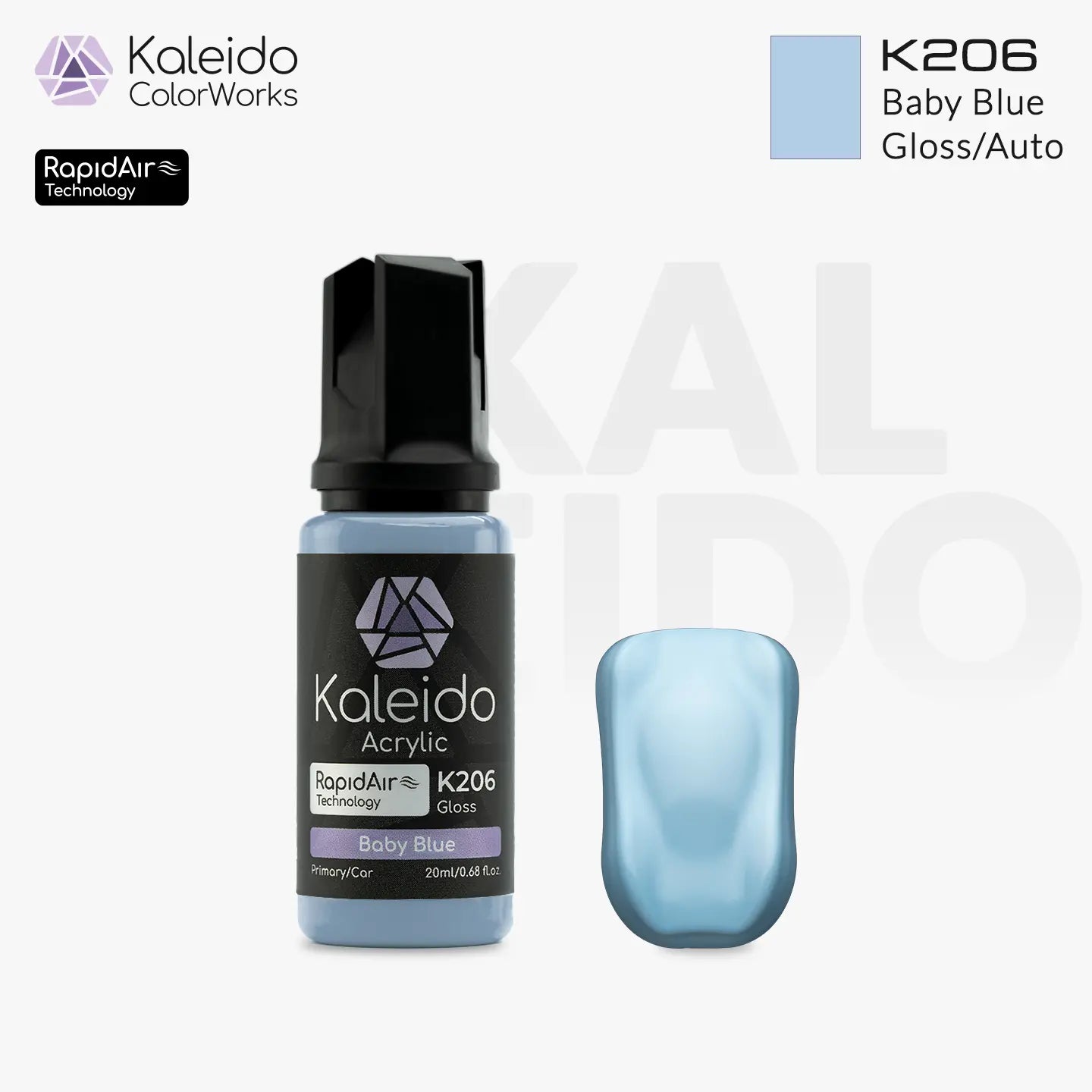 Kaleido ColorWorks K206 Baby Blue Gloss Auto Colors 20ml brand layout image