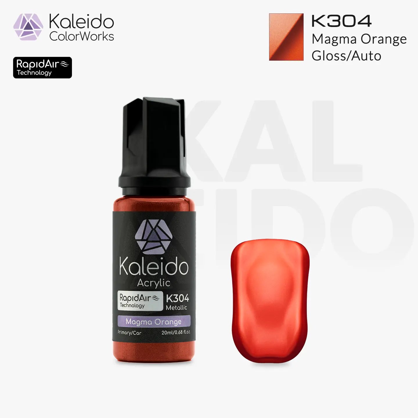 Kaleido ColorWorks K304 Magma Orange Metallic Auto Colors 20ml brand layout image