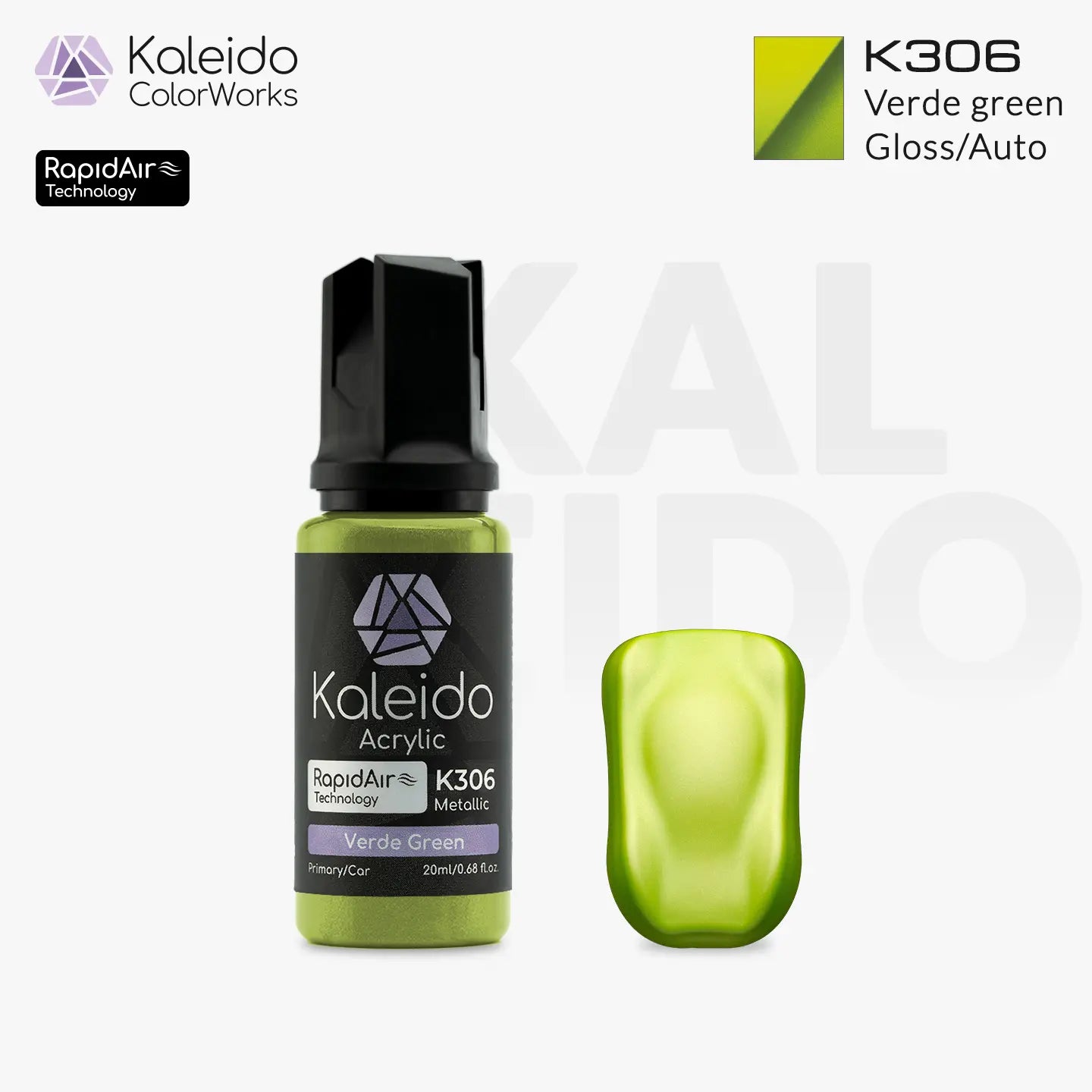 Kaleido ColorWorks K306 Verde Green Metallic Auto Colors 20ml brand layout image