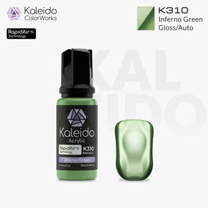 Kaleido ColorWorks K310 Inferno Green Metallic Auto Colors 20ml brand layout image