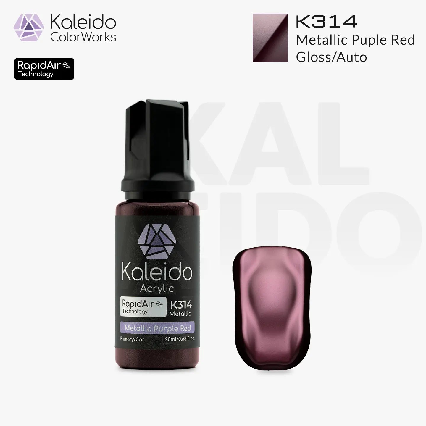 Kaleido ColorWorks K314 Metallic Purple Red Auto Colors 20ml brand layout image