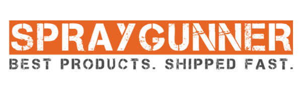 SprayGunner – Logo mit dem Slogan „Best products. Shipped fast.“